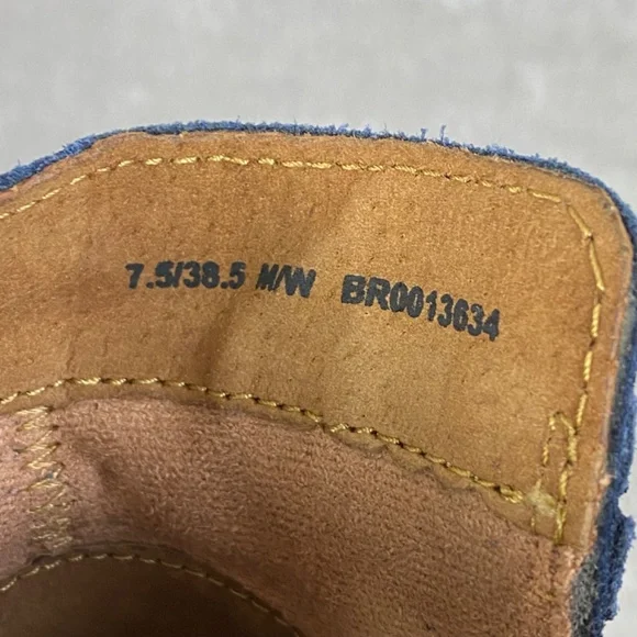 Born Tarkiln Women's Ankle Boots Size 7.5 Blue Suede Distress Booties NEW - Picture 9 of 9